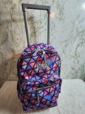 Tilami Triangle Pink 18 Inch Double Handle Rolling Backpack